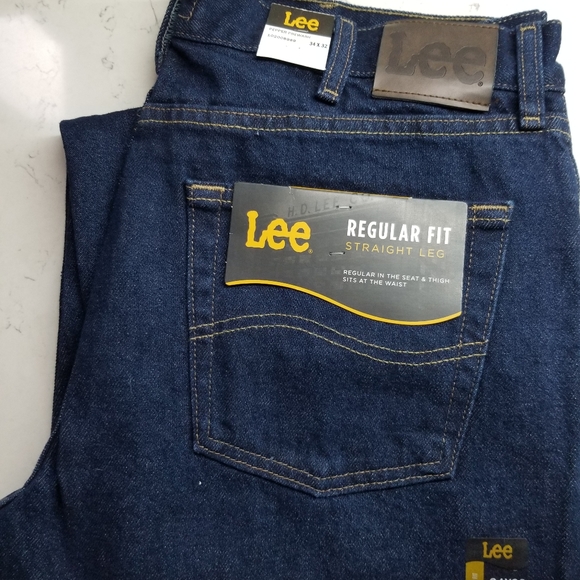 Lee Reg Fit Straight Leg Rinsed Blue - Picture 2 of 5